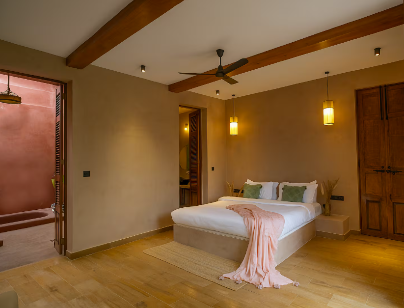 Niva Villa exterior - Rustic luxury architecture near Morwaniya, Udaipur